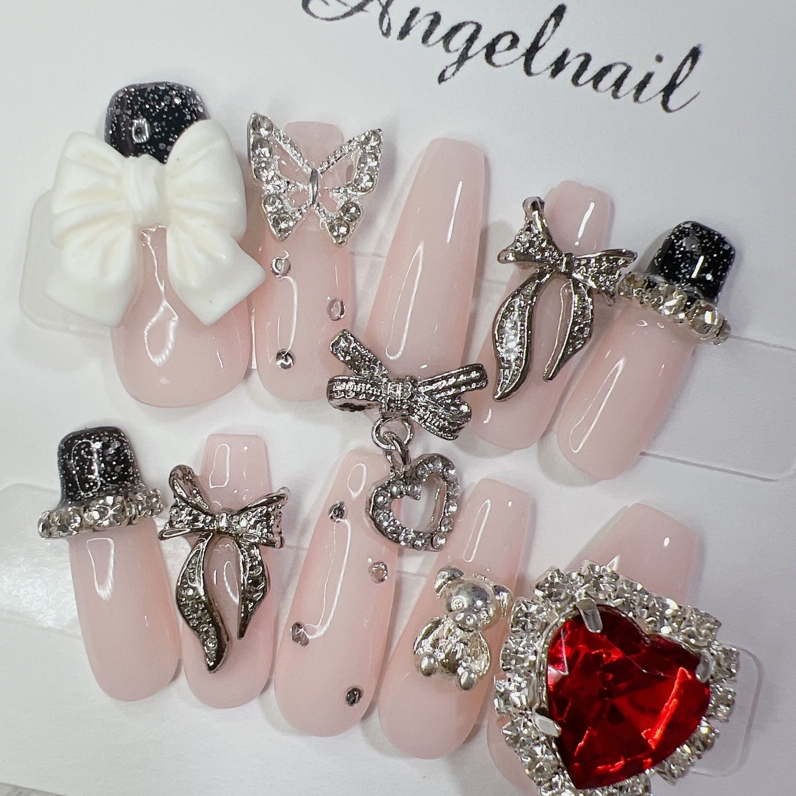 ネイルチップ オーダー 量産型 地雷系 韓国 ゴテゴテ サブカル yk2  