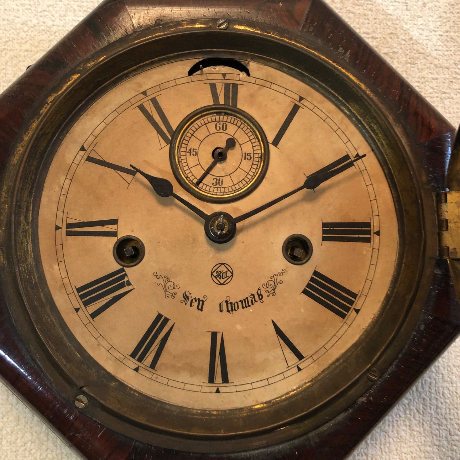 柱時計　船時計　整備済み　セストーマス　アンティーク　昭和レトロ　精工舎 柱時計 船時計 整備済み セストーマス アンティーク 昭和レトロ