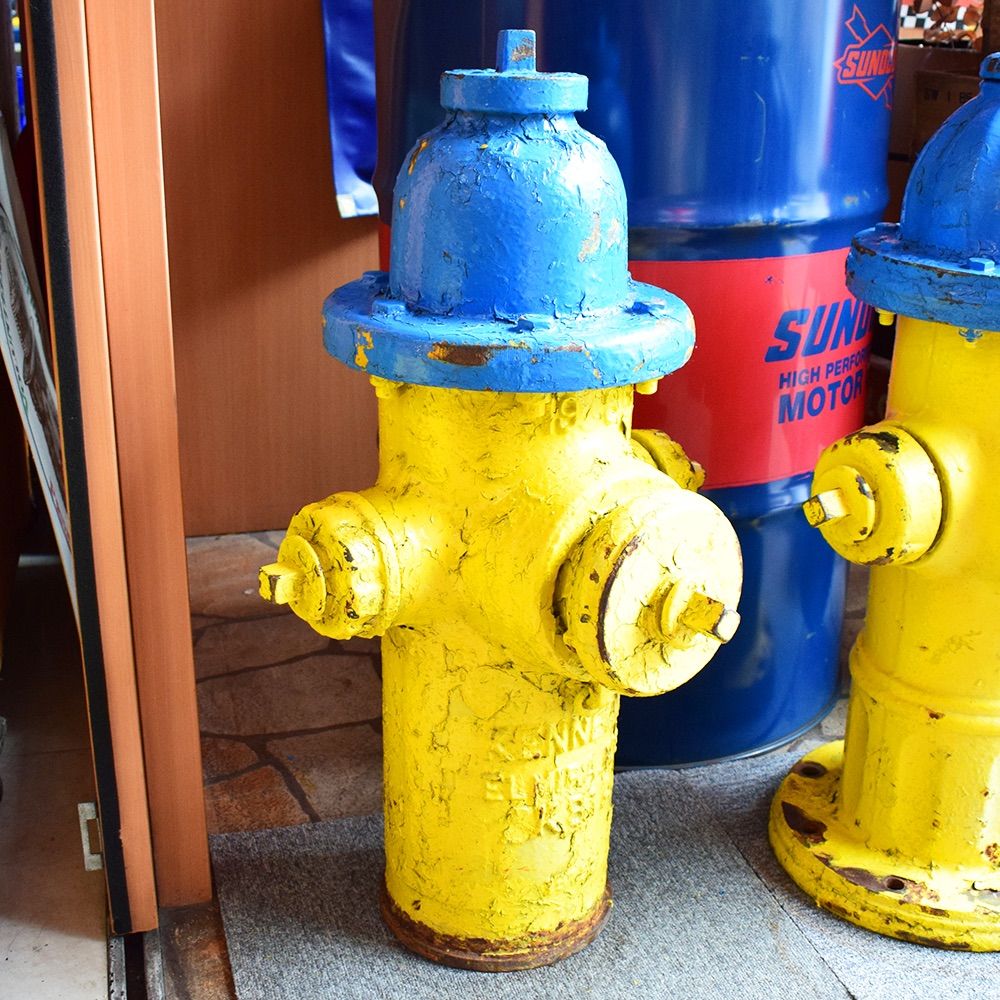 消火栓 VINTAGE 80s FIRE HYDRANT [ 25-10-2 ] ブルー＆イエロー 