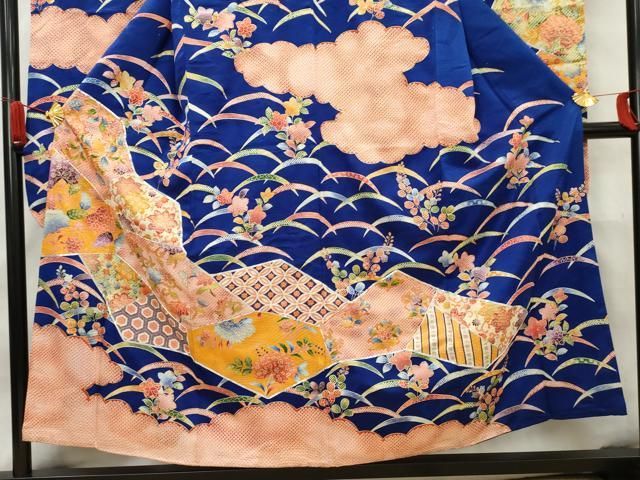 平和屋着物□豪華振袖 駒刺繍 花唐草文 金彩 正絹 逸品 CAAM9598yc