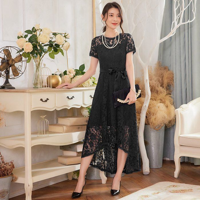 パーティードレス ロングワンピース ドレス ドレスワンピース 総レース シースルー袖 ロング丈 結婚式 披露宴 二次会 お呼ばれ 20代 30代 40代 レディース フォーマル 春 夏 秋 冬 お呼ばれ cuiying109