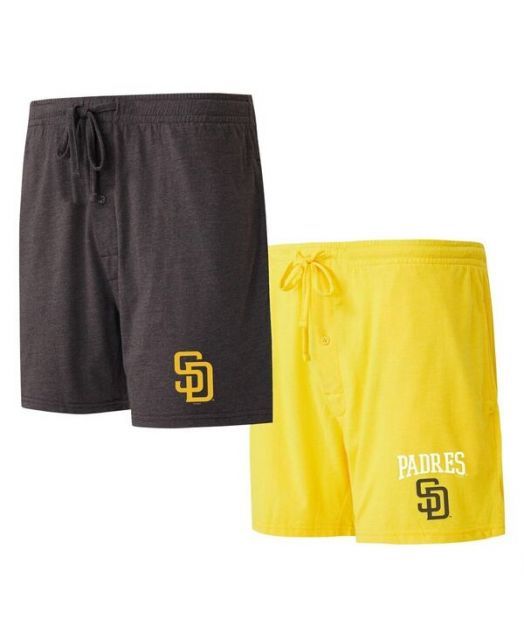 【送料無料】 コンセプツ スポーツ メンズ ハーフパンツ・ショーツ ボトムス Men's 2-Pack Brown/Gold San Diego Padres Meter Sleep Shorts Brown Gold