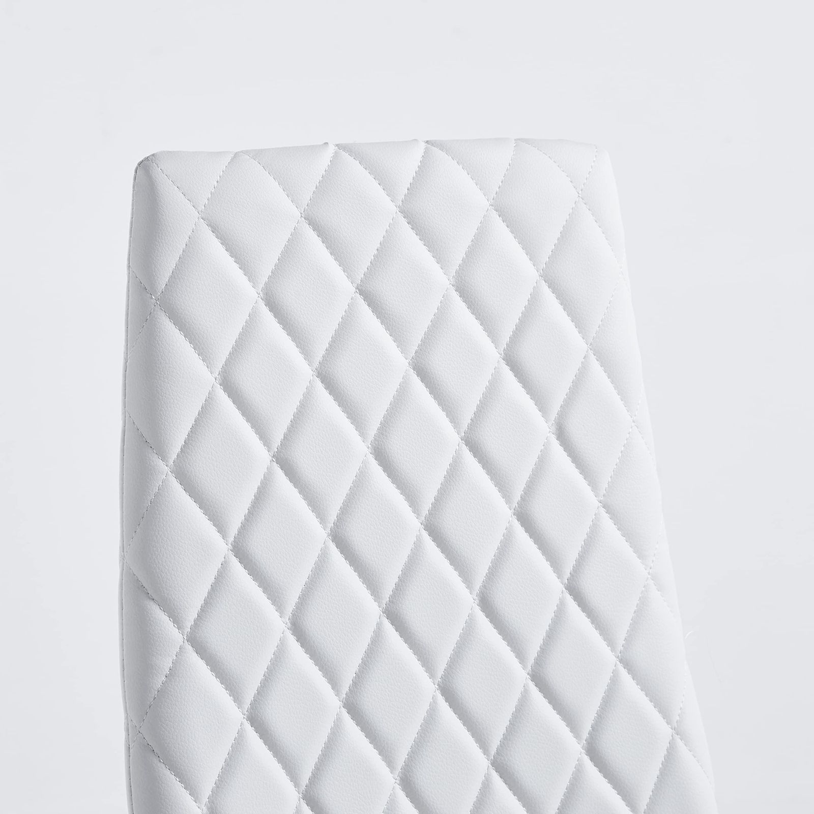 椅子 イス 食卓椅子 菱形 レザー レトロ 北欧 コンパクト ダイニングチェア リビングチェア ホワイト-2脚 MARWIL-DEMENAGEMENTS_CH