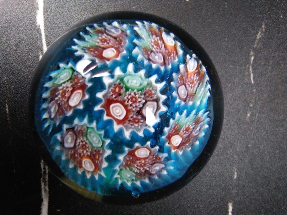 割引 【レア】ベネチアングラス murano ムラーノ ミルフィオリ 水色