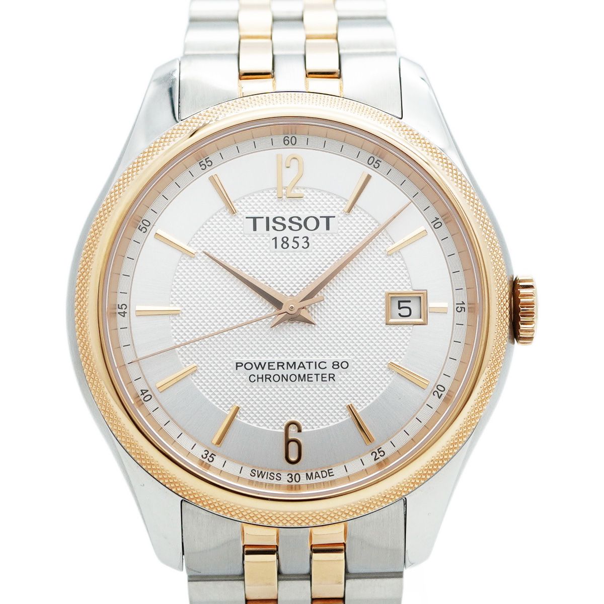 5wwm0246 ティソ パワーマティック80 T108408A シルバー文字盤 腕時計 メンズ