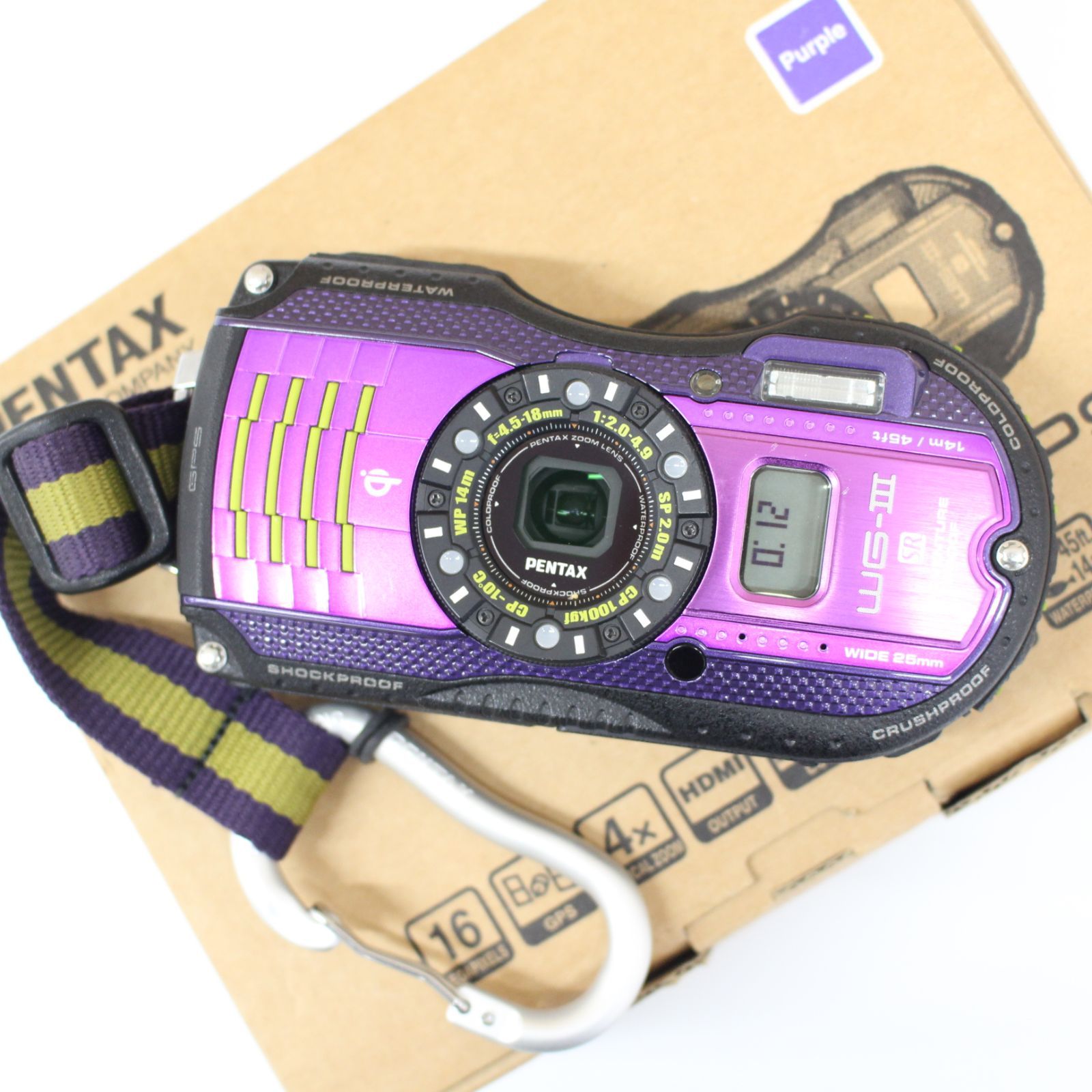 高品質】 PENTAX ペンタックス WG-3 GPS Purple パープル 新同品