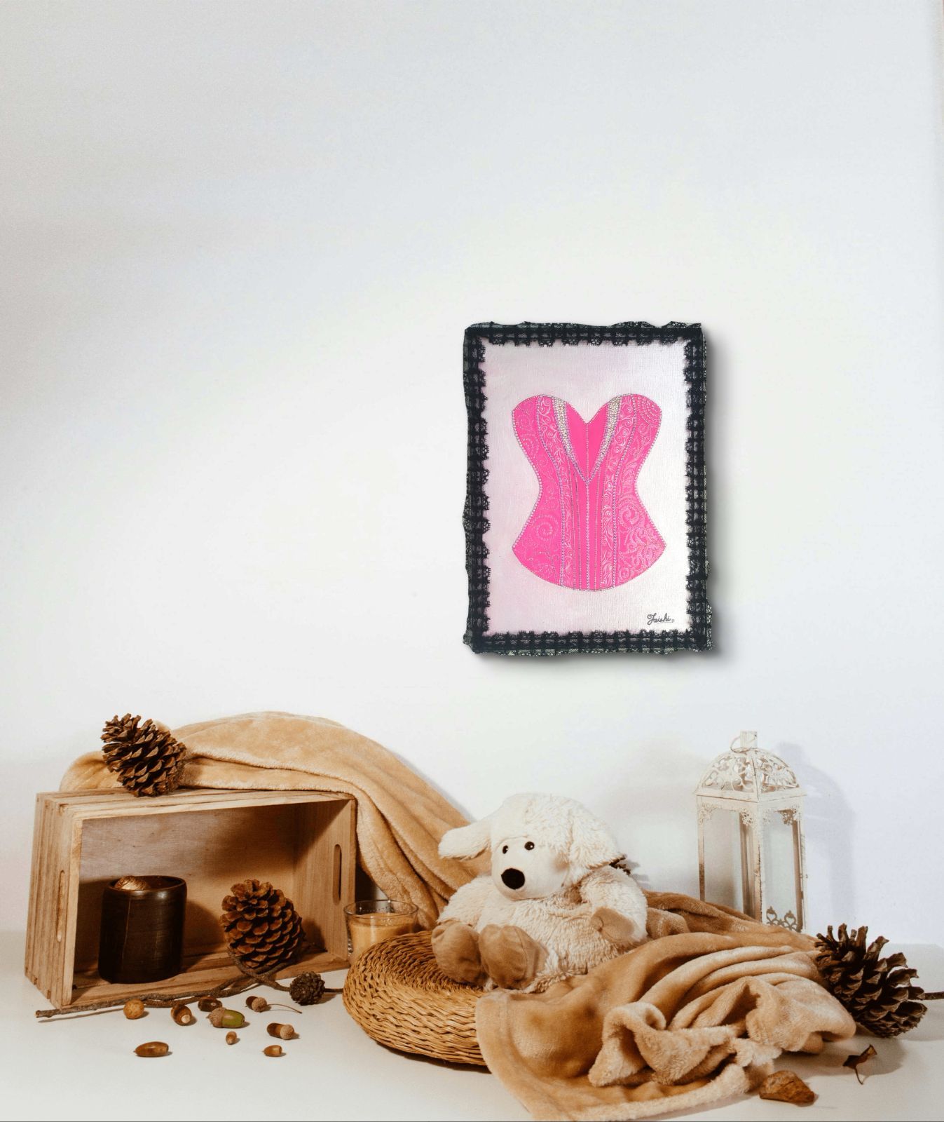 オンリー・コルセット / テクスチャーアート 33×24㎝ F4 キャンバス