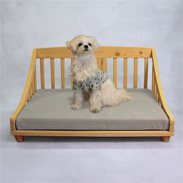 ペットベッド M 約幅67.5cm ライトブラウン 木製 ペット用品 ペットグッズ 犬用品 猫用品 組立品