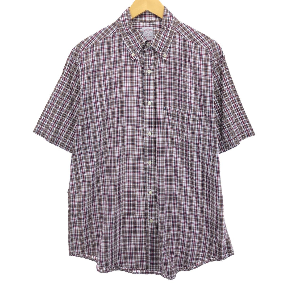 古着 ブルックスブラザーズ Brooks Brothers 346 長袖 ボタンダウンチェックシャツ メンズL相当/eaa486824