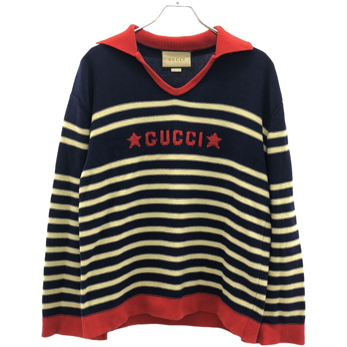 【グッチ】★希少サイズXXL★美品★ニット★ボーダー★モンクレール★ グッチ】☆希少サイズXXL☆美品☆ニット☆ボーダー