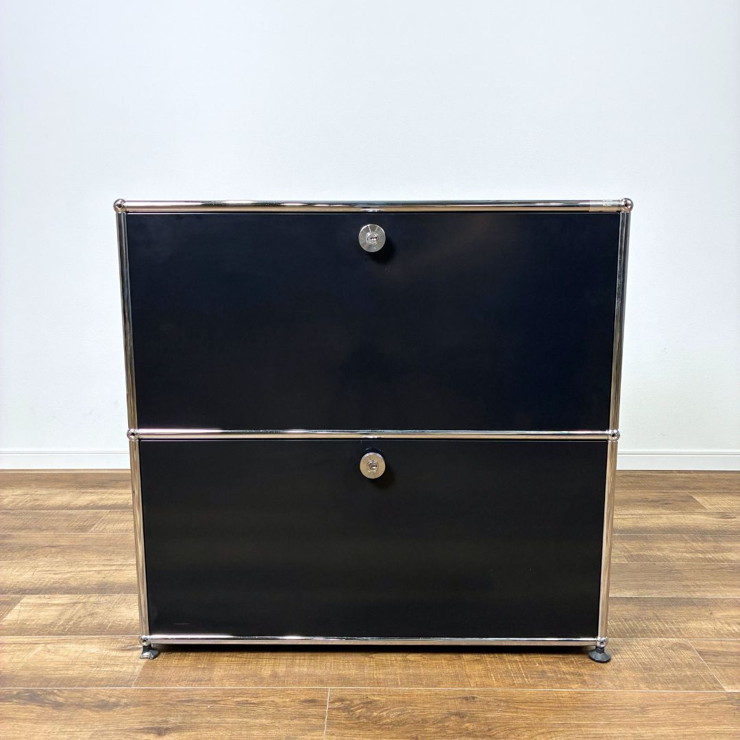 USM ハラー 1列 2段 オープン シェルフ ブラック USM ハラー 1列 2段