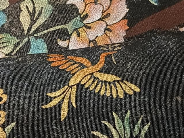 平和屋着物■訪問着　扇面鳳凰花唐草文　暈し染め　金彩　正絹　逸品　CAAO9441yk