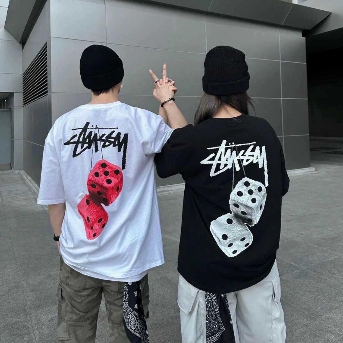 新品stussy ストゥージプリント半袖Tシャツ男女同タイプ