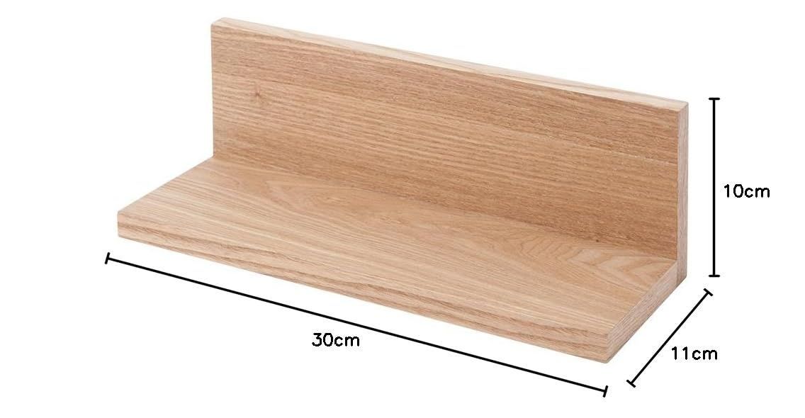 ドウシシャ ウォールシェルフ 棚 L字型 幅30 ピンで取り付けるから賃貸OK 壁を傷つけない 天然木製 壁掛け 飾り棚 耐荷重3kg 石膏ボード 簡単取付 本棚 洗面所 子供部屋 調味料 幅30×奥行き11× ｜ドウシシャ ウォールシェルフ 棚 L字型 幅30 ピンで取り付ける