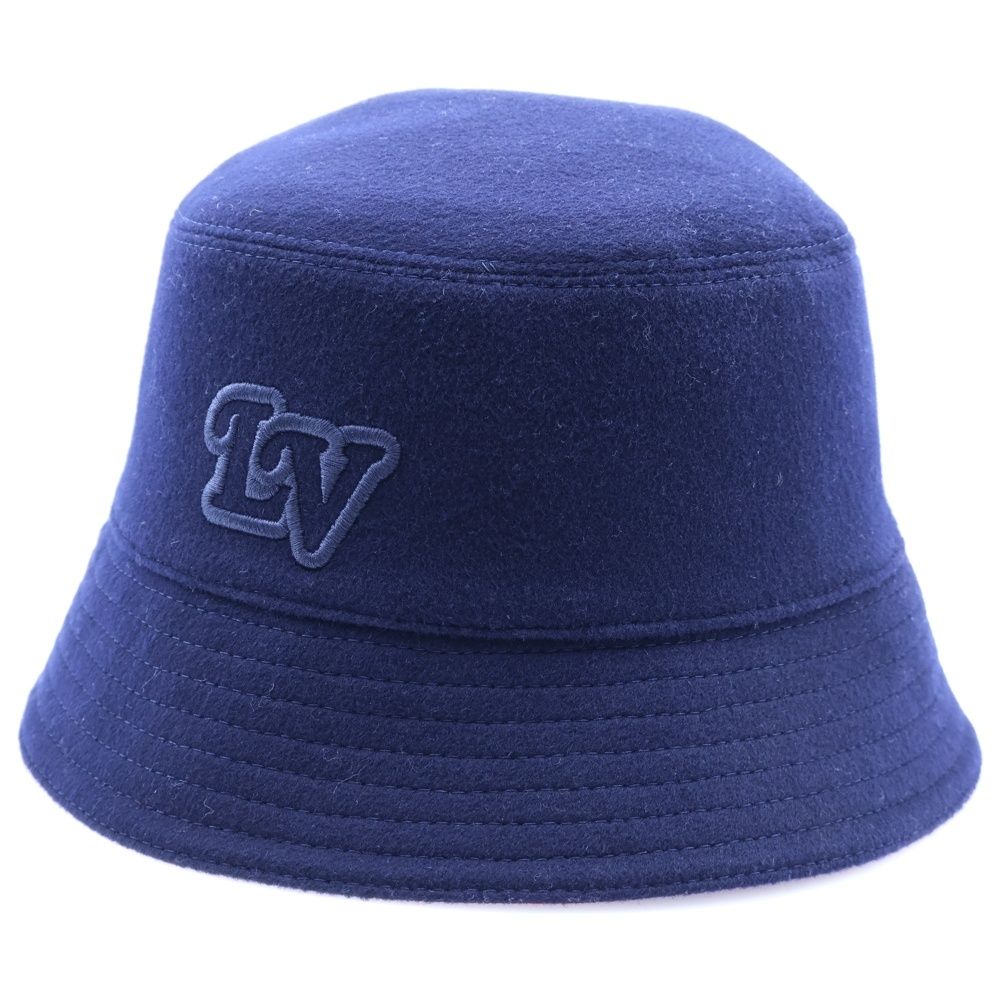 LOUIS VUITTON ルイヴィトン シャポー モノグラム レコード リバーシブル バケットハット ネイビー レッド M7011M