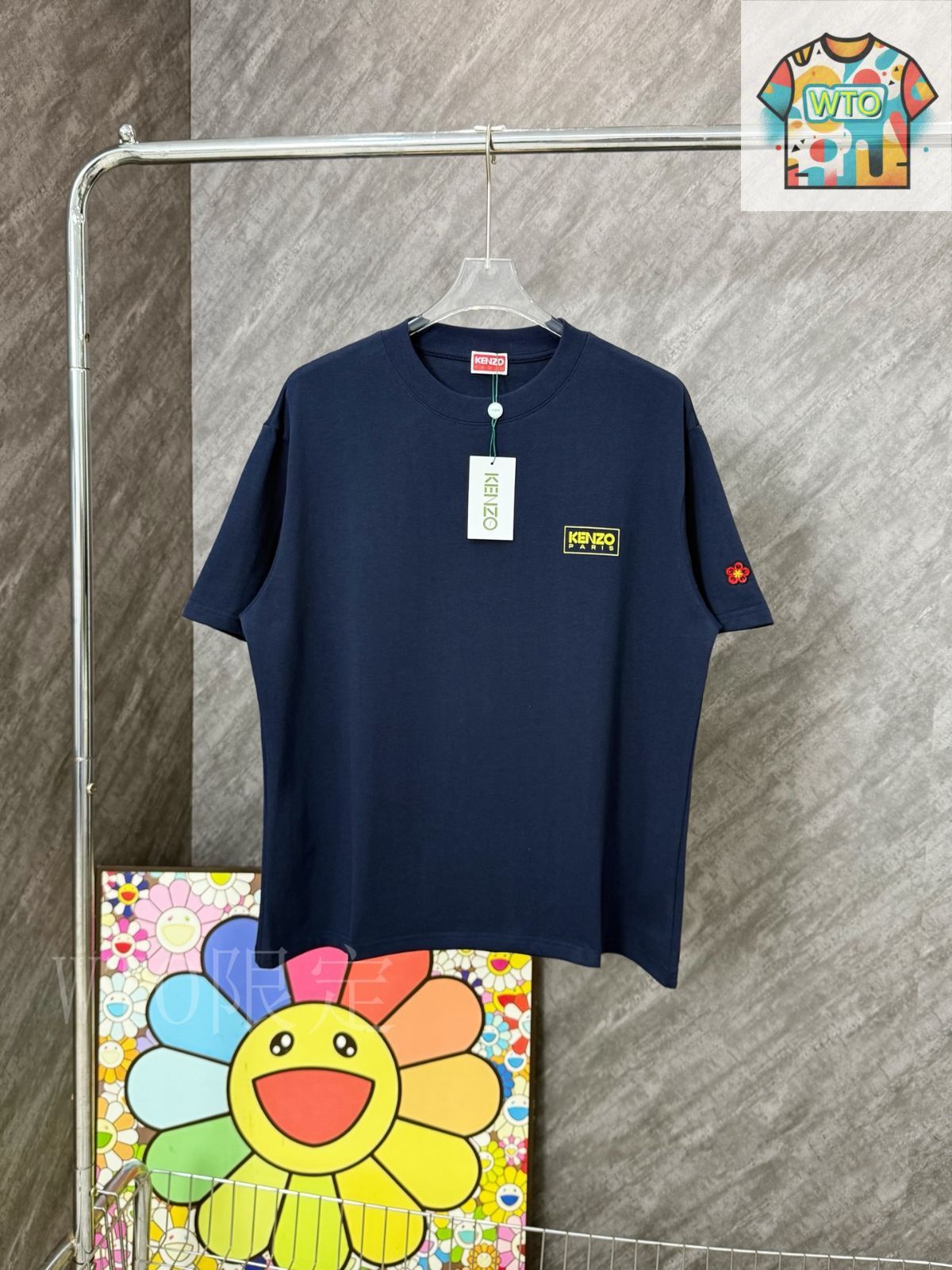 今日特価】KENZO Logo Print 小花刺繍 円領 T シャツ - メルカリ