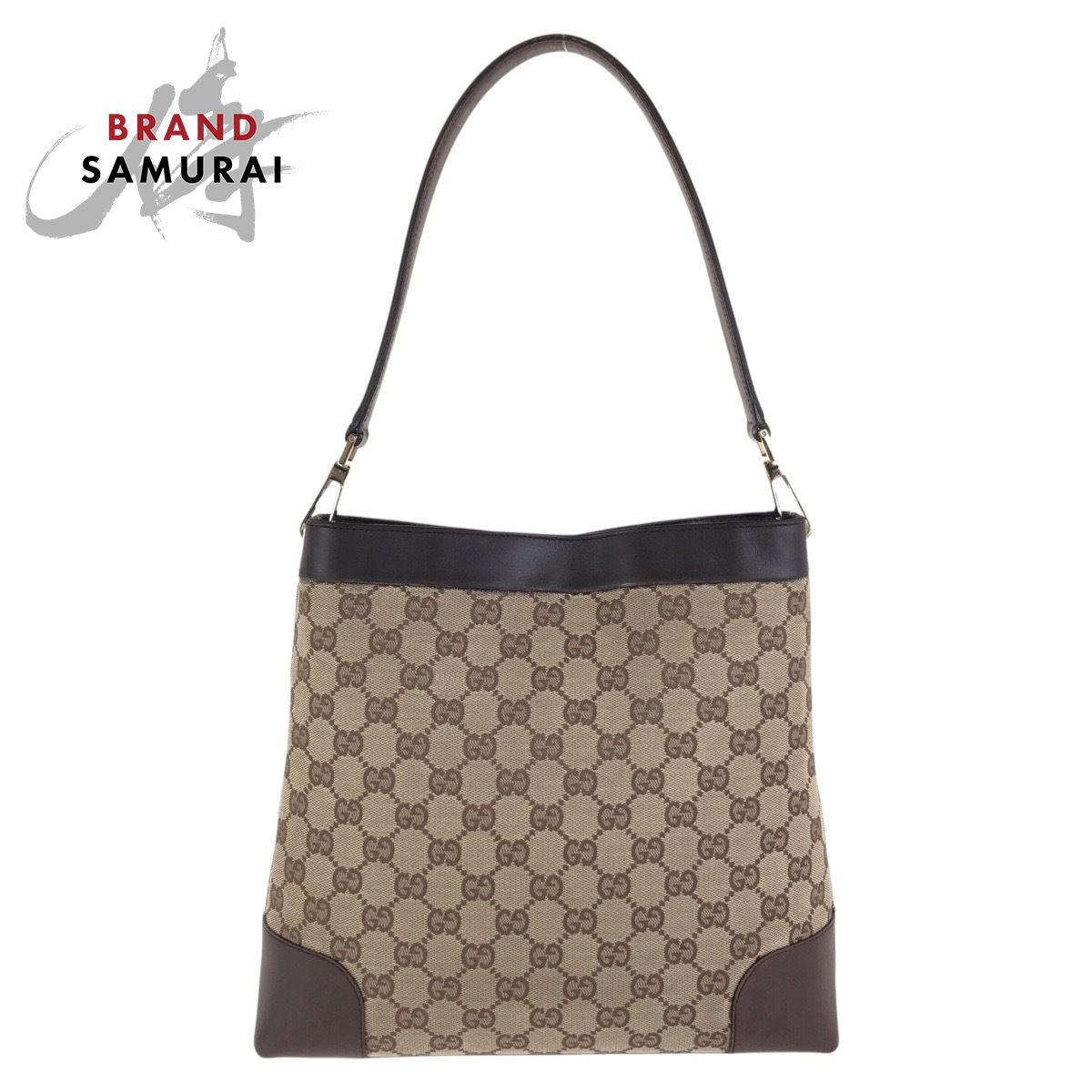 美品 GUCCI グッチ ブラウン ゴールド金具 GGキャンバス/レザー