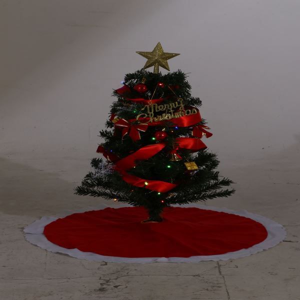 クリスマスツリー クリスマスツリー 90cm オーナメント付き レッド