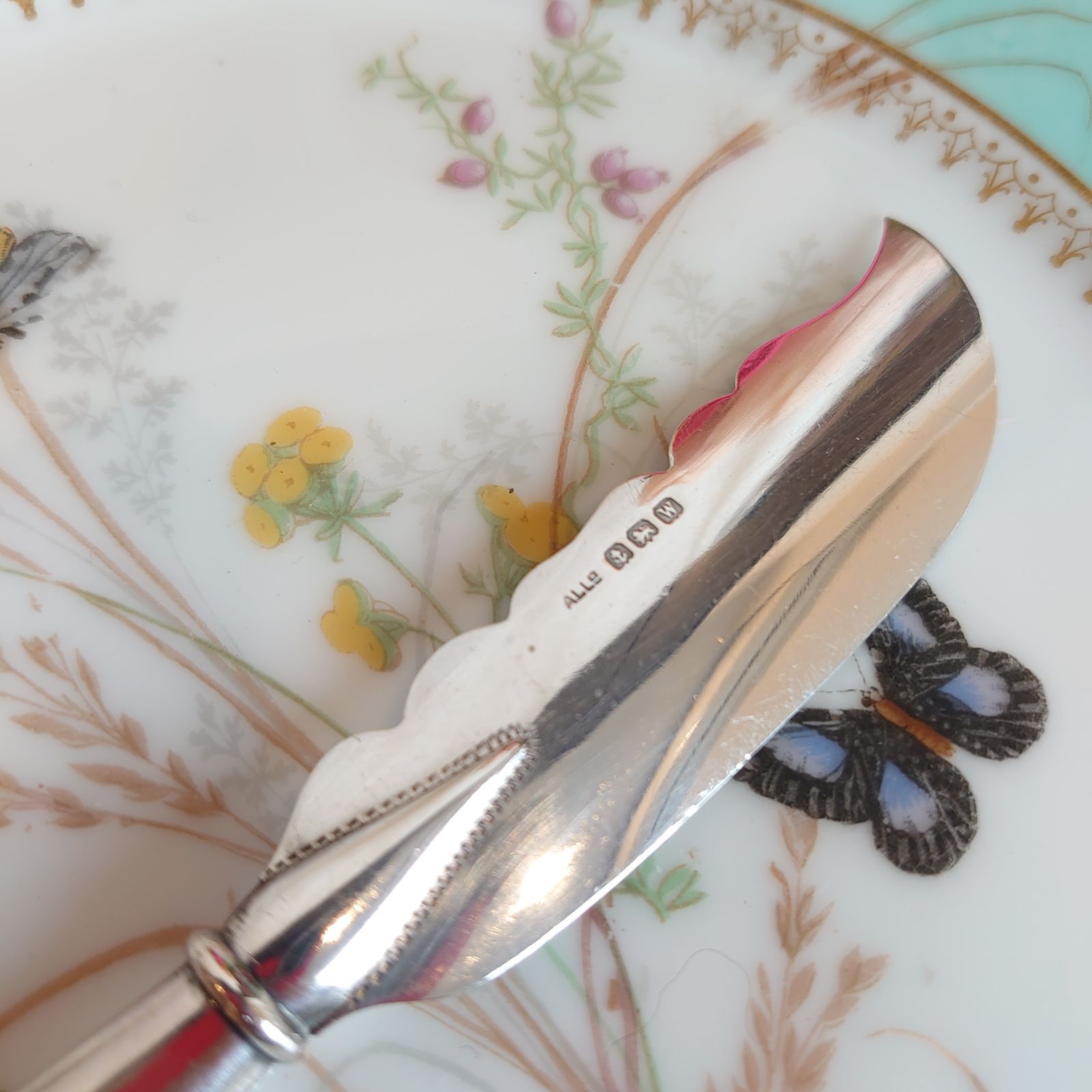 白蝶貝 純銀 アンティーク バターナイフ マザーオブパール - メルカリ