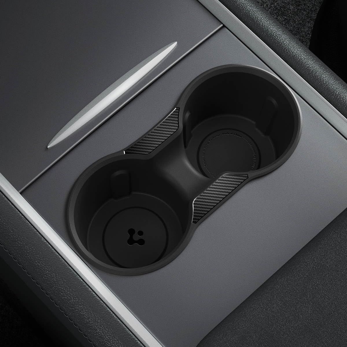 TO211_ブラック Spigen テスラ モデル 3 2021-2023 u0026 Y センターコンソール カップホルダーインサート リラックスグリップ テスラアクセサリー ACP07107 (ブラック)