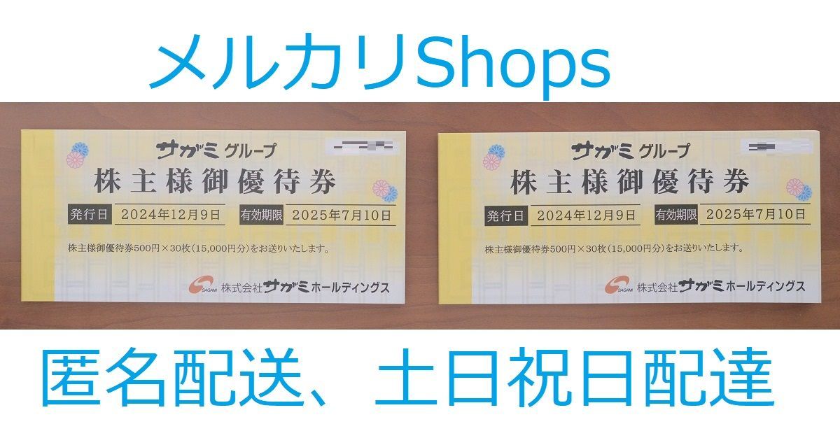 サガミグループ 株主優待券30,000円分 サガミホールディングス サガミグループ 株主優待券30,000円分 サガミホールディングス