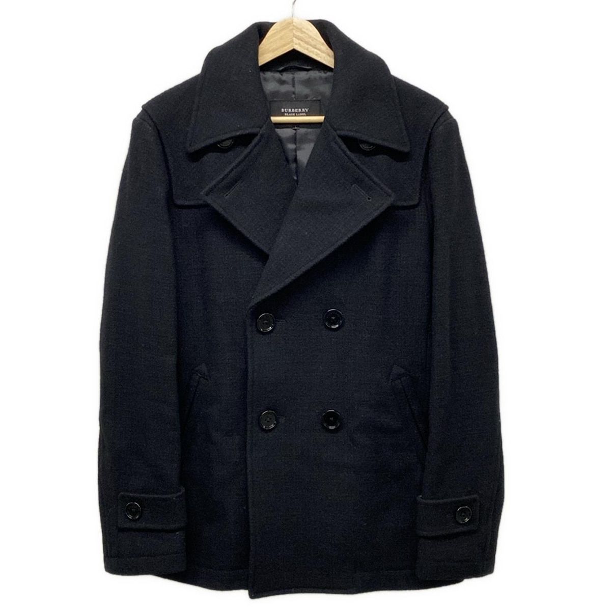 ひろBURBERRY BLACK LABEL 黒 ピーコート バーバリー ブラック レーベル ピーコート