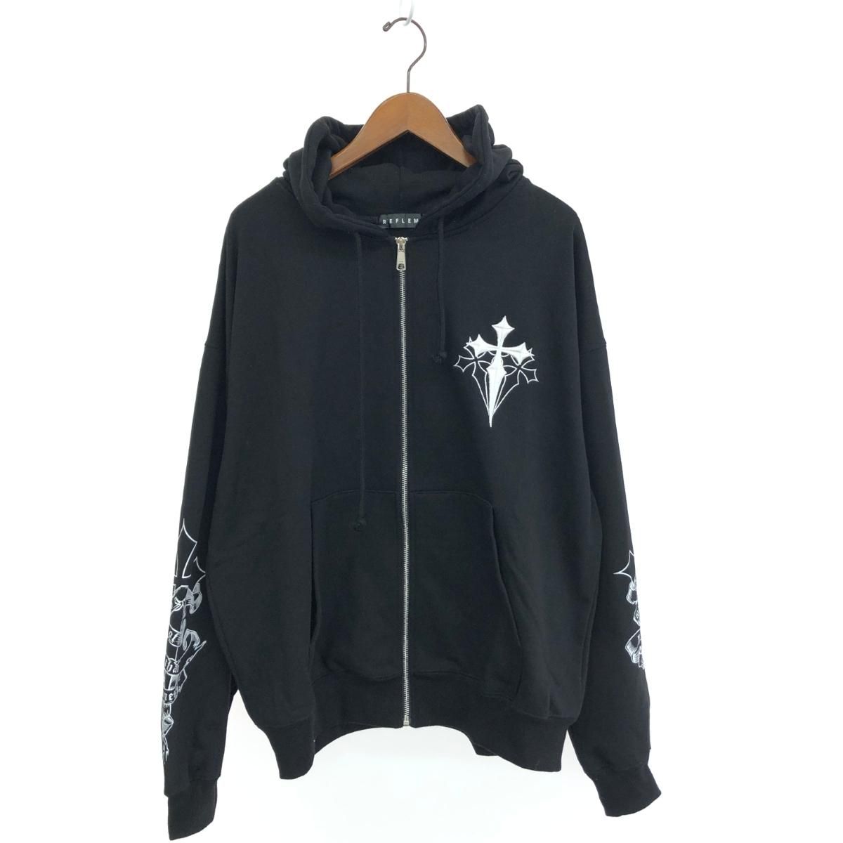 REFLEM レフレム クロス刺繍ZIPパーカー REFLEM パーカー 「REFLEM/レフレム」クロス刺繍ZIPパーカー