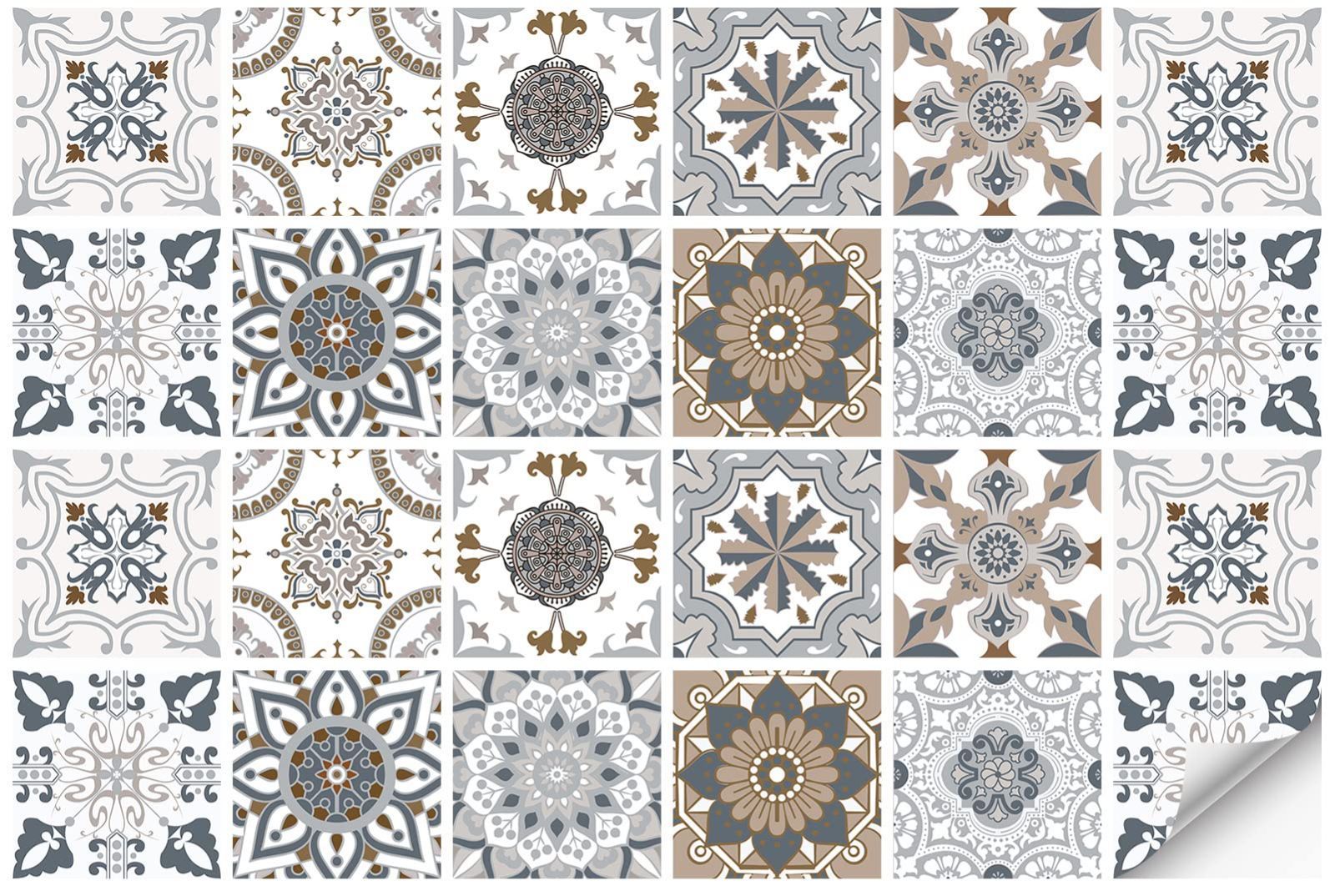 数量 自分粘着 剥がせる 接着剤付き 防汚性 工具不要 防水 北欧風 簡単取付 24枚セット モザイクタイルシール 地面 窓 キッチン 洗面所 トイレ ウォール タイルステッカー おしゃれ DIY壁紙デコレーション PVC製 壁紙シール 10cm 10