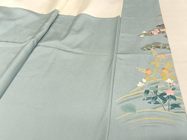 平和屋着物●訪問着　友禅　作家物　草花文　やまと誂製　正絹　逸品　未使用　AAAV9118np 平和屋着物○訪問着 友禅 作家物 草花文 やまと誂製 正絹 逸品 未使用