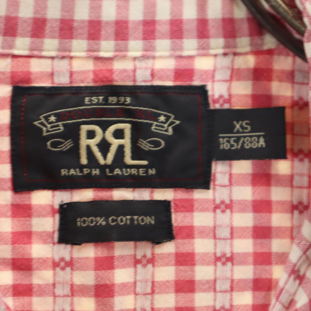 ダブルアールエル チェック柄 長袖 ウエスタンシャツ XS レッド系 RRL