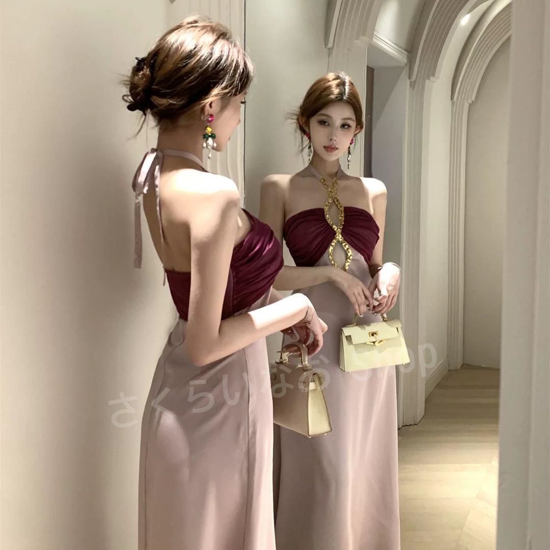 🧡💛エレガントロングドレスお洒落で豪華なパーティーに最適 🧡💛エレガントロングドレスお洒落で豪華なパーティーに最適