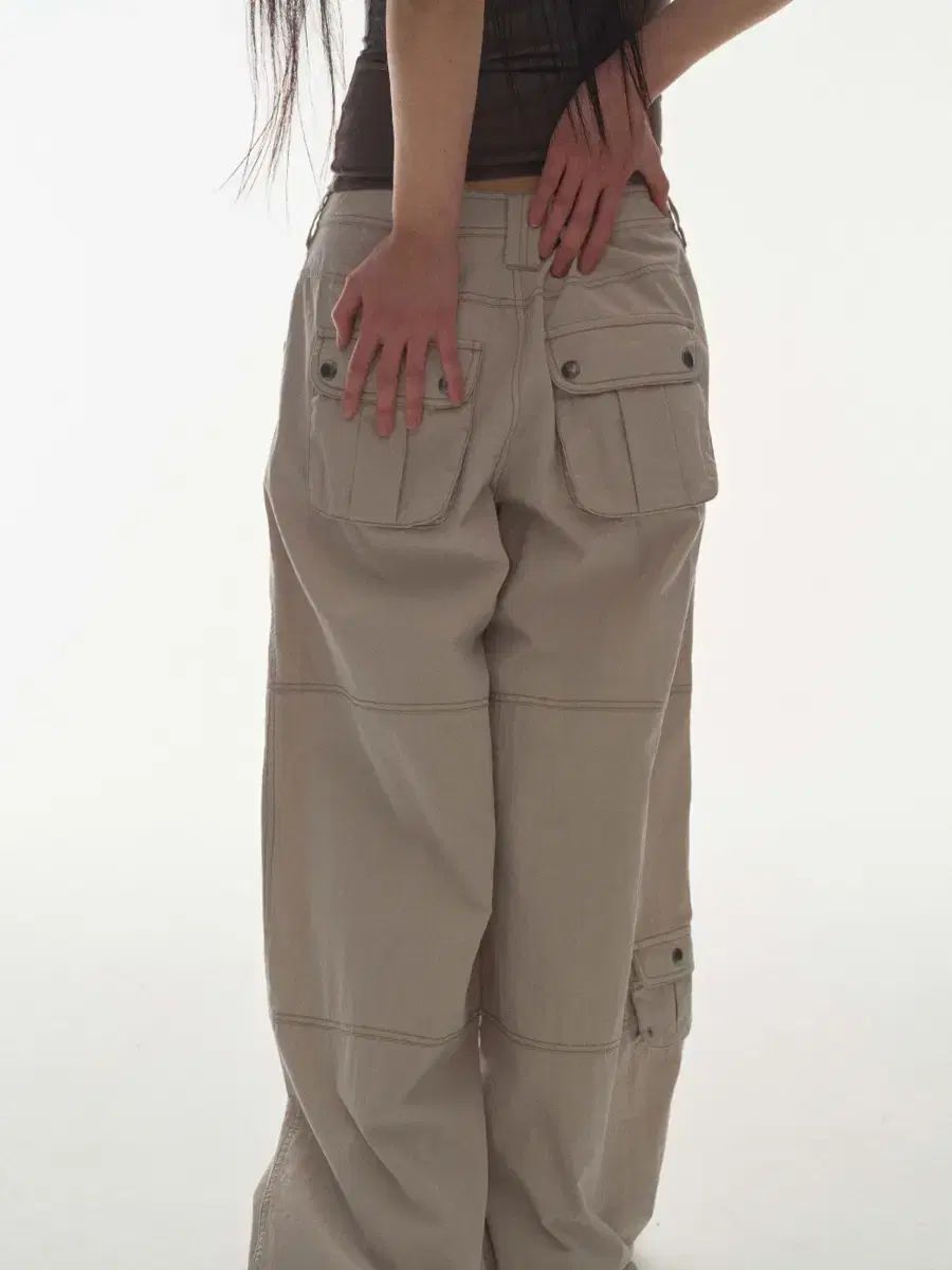 こいせいお スナップワークパンツ ライトベージュ