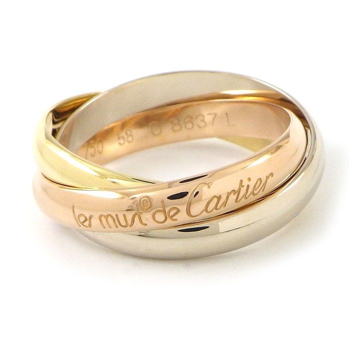 カルティエ Cartier リング トリニティ スリーカラー K18PG K18WG  