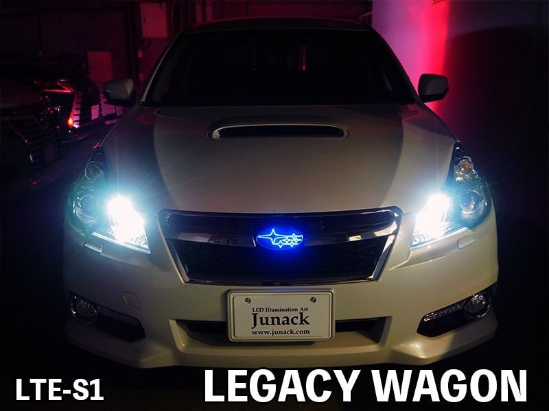 100品質保証！ M s WRX STI VAB アプライドA-F型 2014.08-2021.04 Junack フロント LEDトランスエンブレム スリムライン ブルー 青 ジュナック 社外 パーツ 部品 光る 発光 カスタム LTE-S1 要在庫 激安価格でご提供！