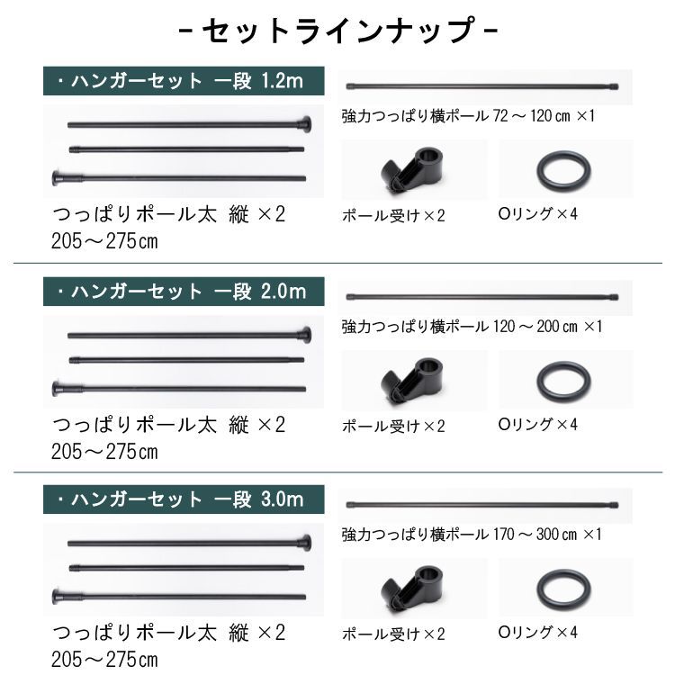 レビュー特典付エコバッグ】【 ハンガーセッ 一段2.0m 】 Naivis