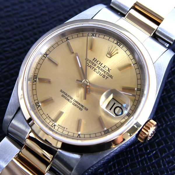 ロレックス 時計 メンズ デイトジャスト 自動巻 T番 ゴールド文字盤