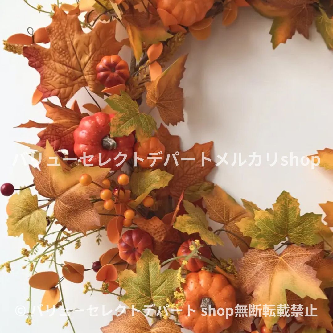 リース ハロウィン インテリア 秋 ガーデン ガーデニング 造花 玄関 黄色 花 人工花輪 秋造花 玄関 アジサイの花 コットン 松ぼっくり ベリー ユーカリとオリーブの葉 壁掛け 庭園 屋外 飾り 庭 置物 子供 こども 撮影背景 装飾 背景