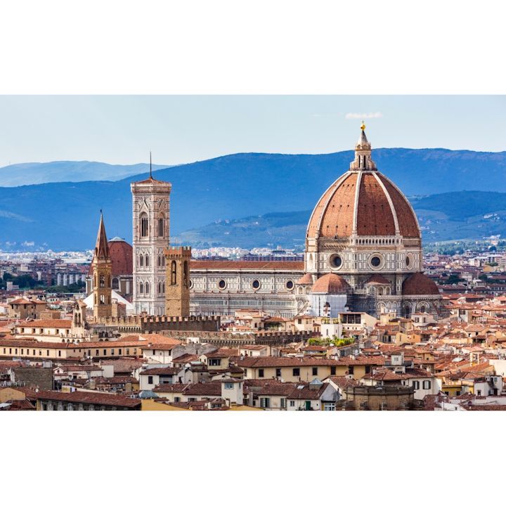 絵画風 壁紙ポスター (はがせるシール式) フィレンツェ サンタ・マリア・デル・フィオーレ大聖堂 イタリア ゴシック建築 ルネサンス キャラクロ FRNZ-003W1 (ワイド版 921mm×576mm) ＜日本製＞ ウ