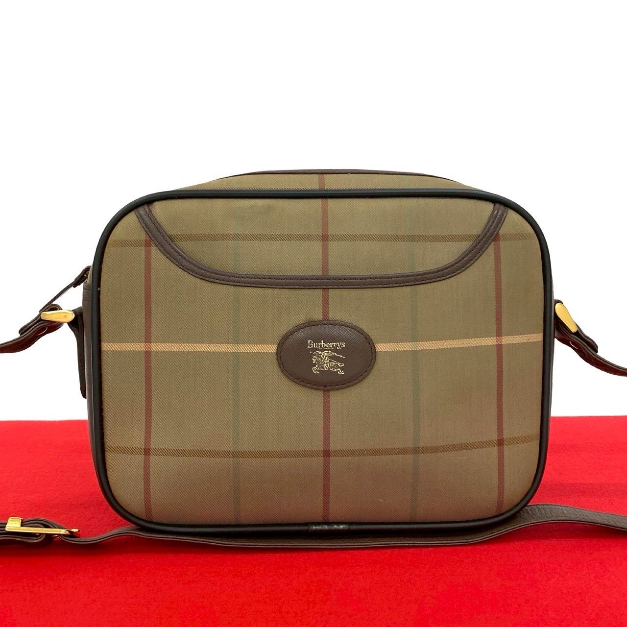 美品Burberrysバーバリーズ シャドーホースロゴ総柄チェック柄 真珠M 極 美品 Burberrys バーバリーズ ノバチェック 柄 シャドー