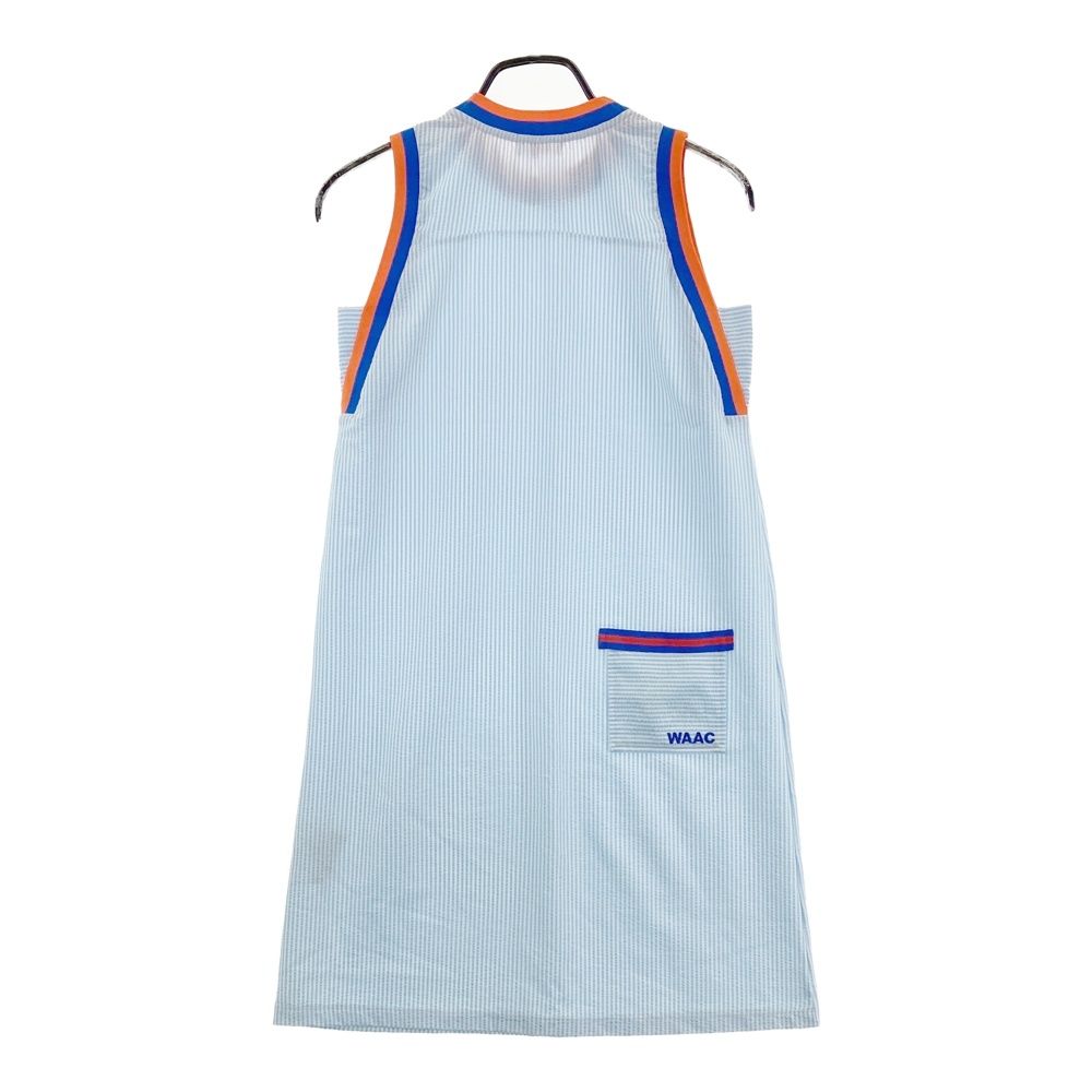 サイズ：1 WAAC ワック シアサッカー ノースリーブワンピース ブルー系