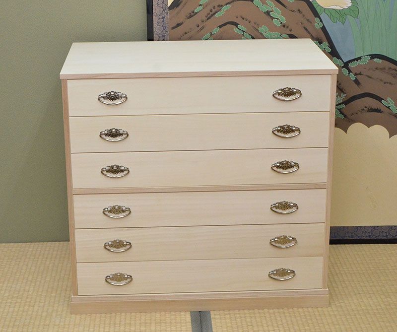 シルバー取っ手 桐たんす 6段 京都市やま オリジナル 重ねる 帯たんす 総桐タンス 総桐箪笥 台輪無 幅75cm 本体15mm使用 帯を入れやすい引出し内寸9ｃｍ 帯タンス 帯箪笥 肥前桐民芸 国産品 桐ダンス