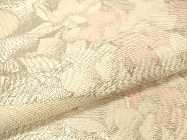 平和屋着物＊夏物　六通柄袋帯　草花文　金糸　正絹　逸品　DABD6665cm 平和屋着物＊夏物 六通柄袋帯 草花文 銀糸 正絹 逸品 DAAS2785cmの通販