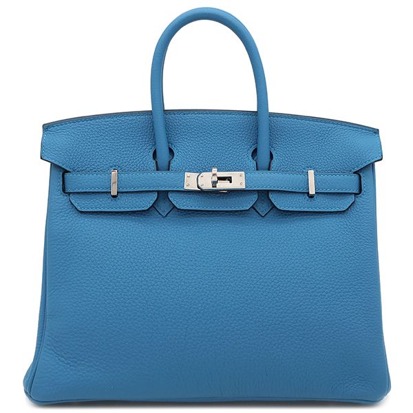 エルメス HERMES ハンドバッグ バーキン25 トゴ ブルーザンジバル シルバー金具 青  A刻印 【箱】【中古】