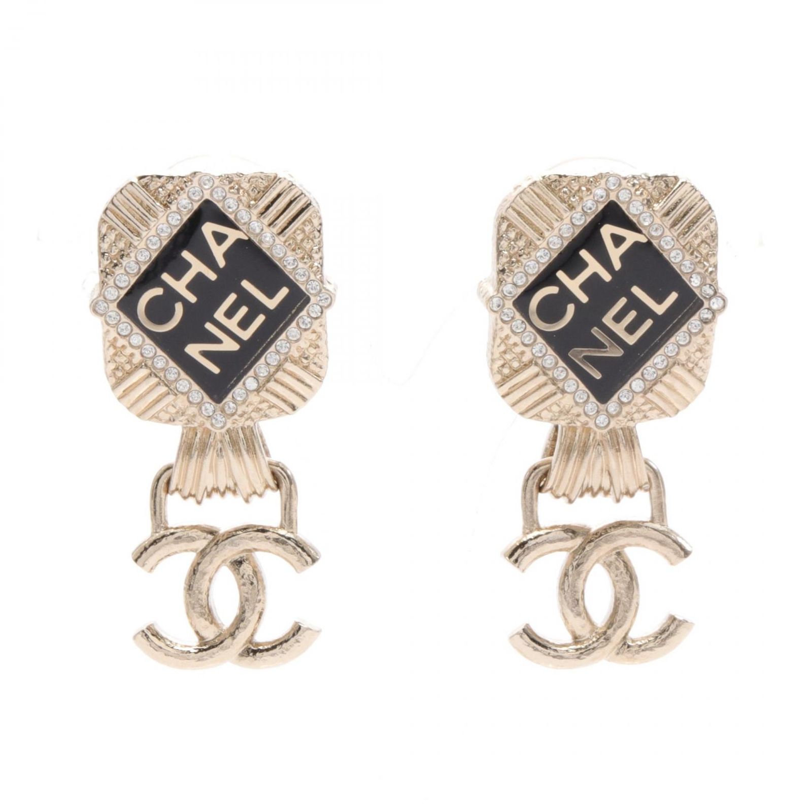 シャネル CHANEL ピアス ココマーク ゴールド/ブラック GP