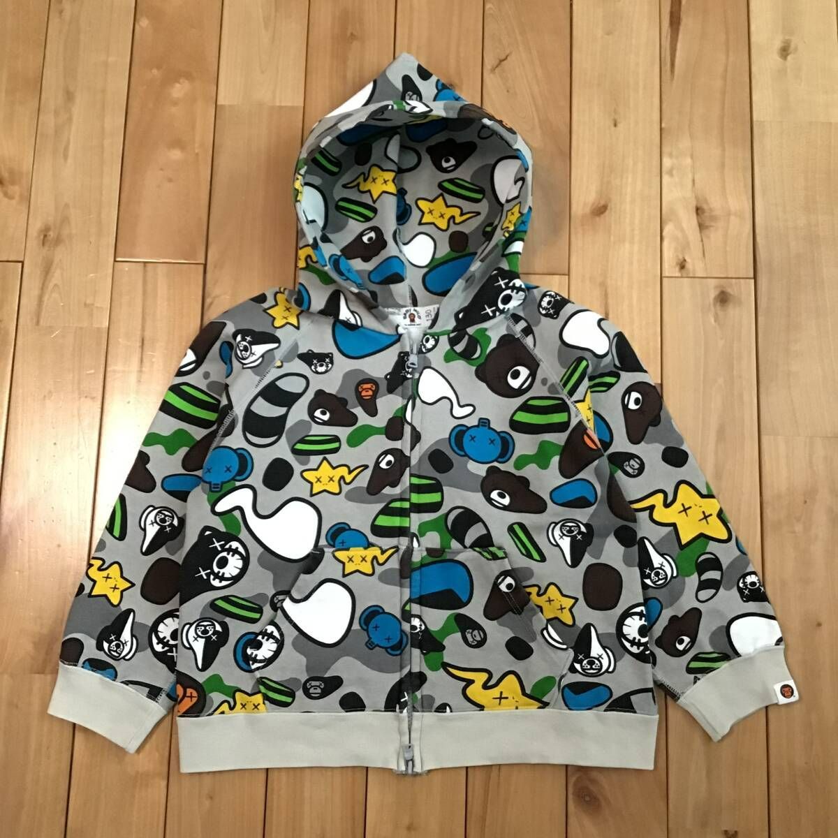 BAPE × KAWS MILO Animal Kingdom パーカー KIDS 130サイズ カウズ a bathing ape zip hoodie エイプ ベイプ アベイシングエイプ NIGO