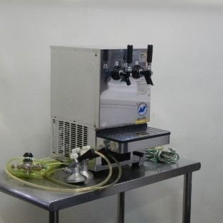2010年製 ニットク 2口 ビール サーバー KE-30W キリン ヘッド 減圧弁 付 ビア ディスペンサー W308D466H534mm 27kg BSE-30W