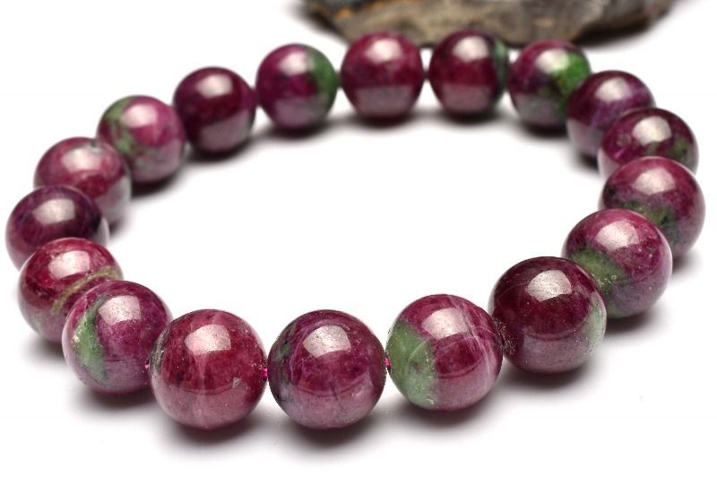 １点物 ナイジェリア産 ルビーインゾイサイト 11.5mm ブレスレット パワーストーン 天然石 _MA9803