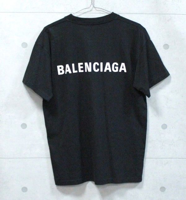 美品 BALENCIAGA バレンシアガ バックプリント ロゴ Tシャツ トップス カットソー 黒 sizeXS 【65712】 - メルカリ