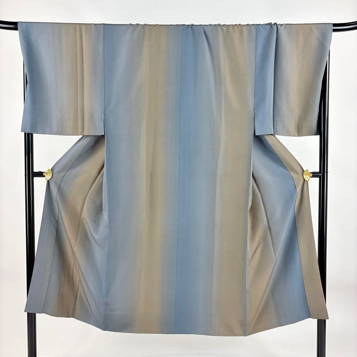 長襦袢 身丈141.5cm 裄丈71.5cm L ぼかし 青灰色 正絹 秀品