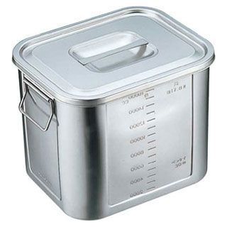 BK 18-8 角型目盛付キッチンポット 工場 20型 BK 18-8 角